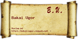 Bakai Ugor névjegykártya